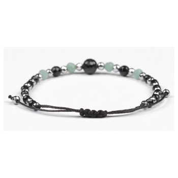 Bransoletka celebrytka czarny TURMALIN SZMARAGD HEMATYT ochrona i optymizm